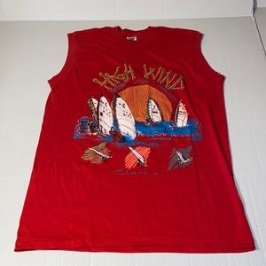 Vintage SSI High Wind Classics Surf Sleeveless Distressed Graphic Large T-Shirt
